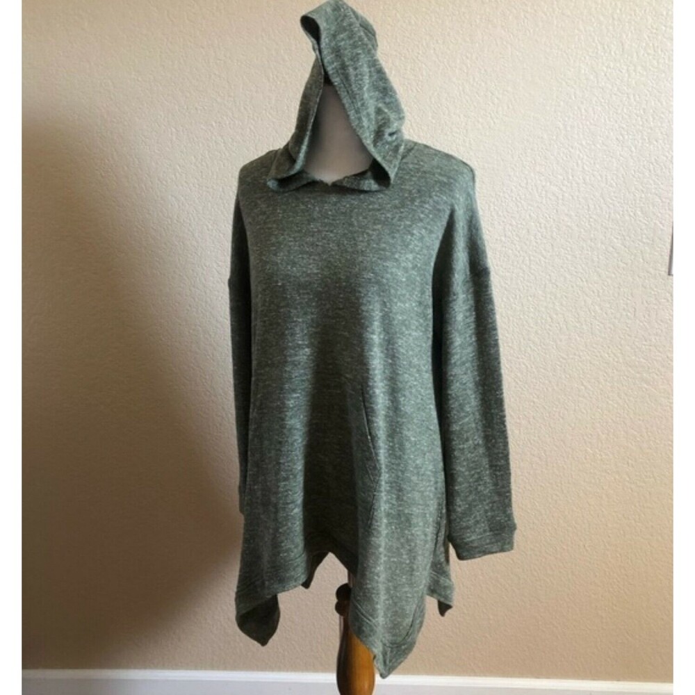 G.H BASS & Co. Women's Hoodie Tunic Top Light Sweater Asymmetrical Hem M New